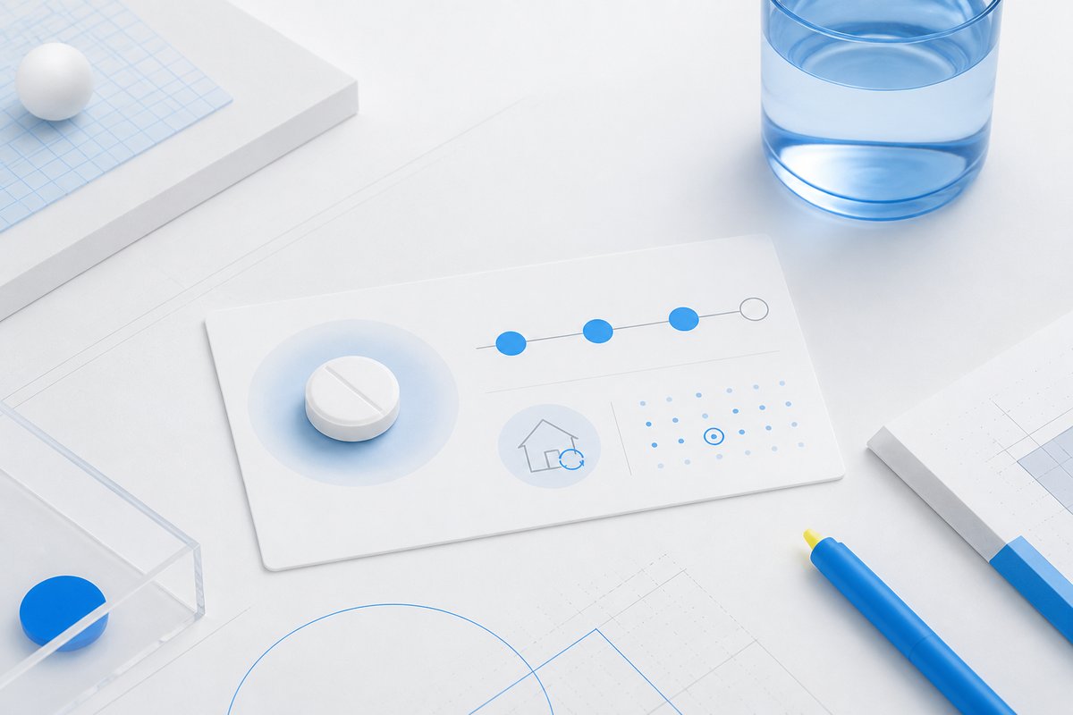 Vermox 100 mg chewable on a household-course card